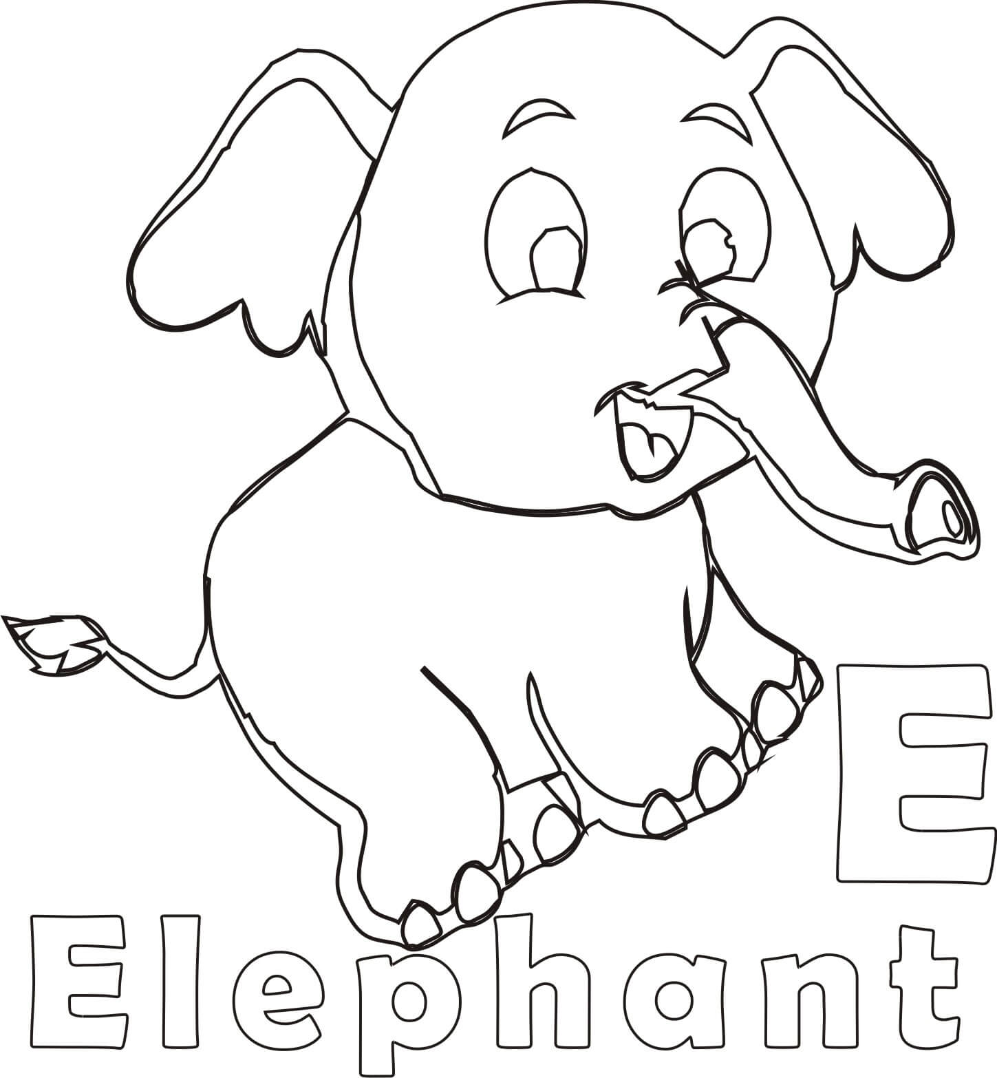 cute elephant coloring page