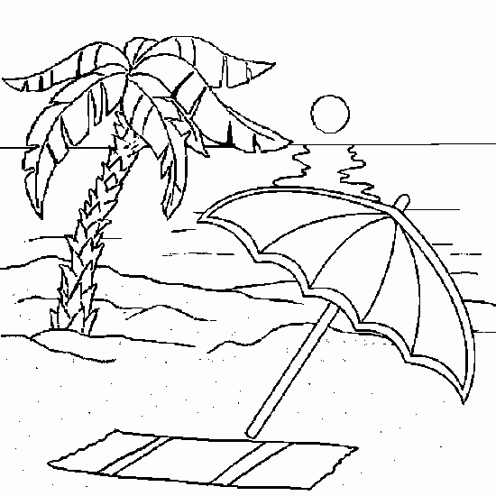 day at the beach coloring pages