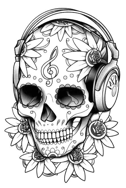day of the dead skull coloring pages printable