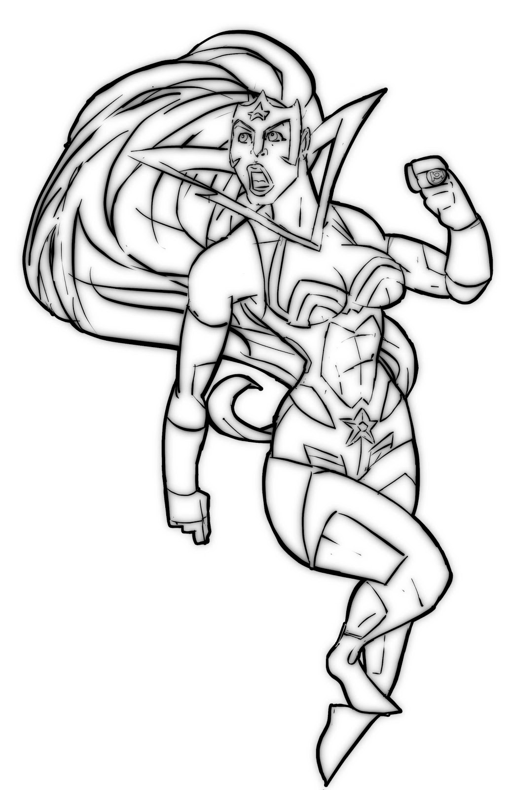 coloring pages for dc superhero girls star fire