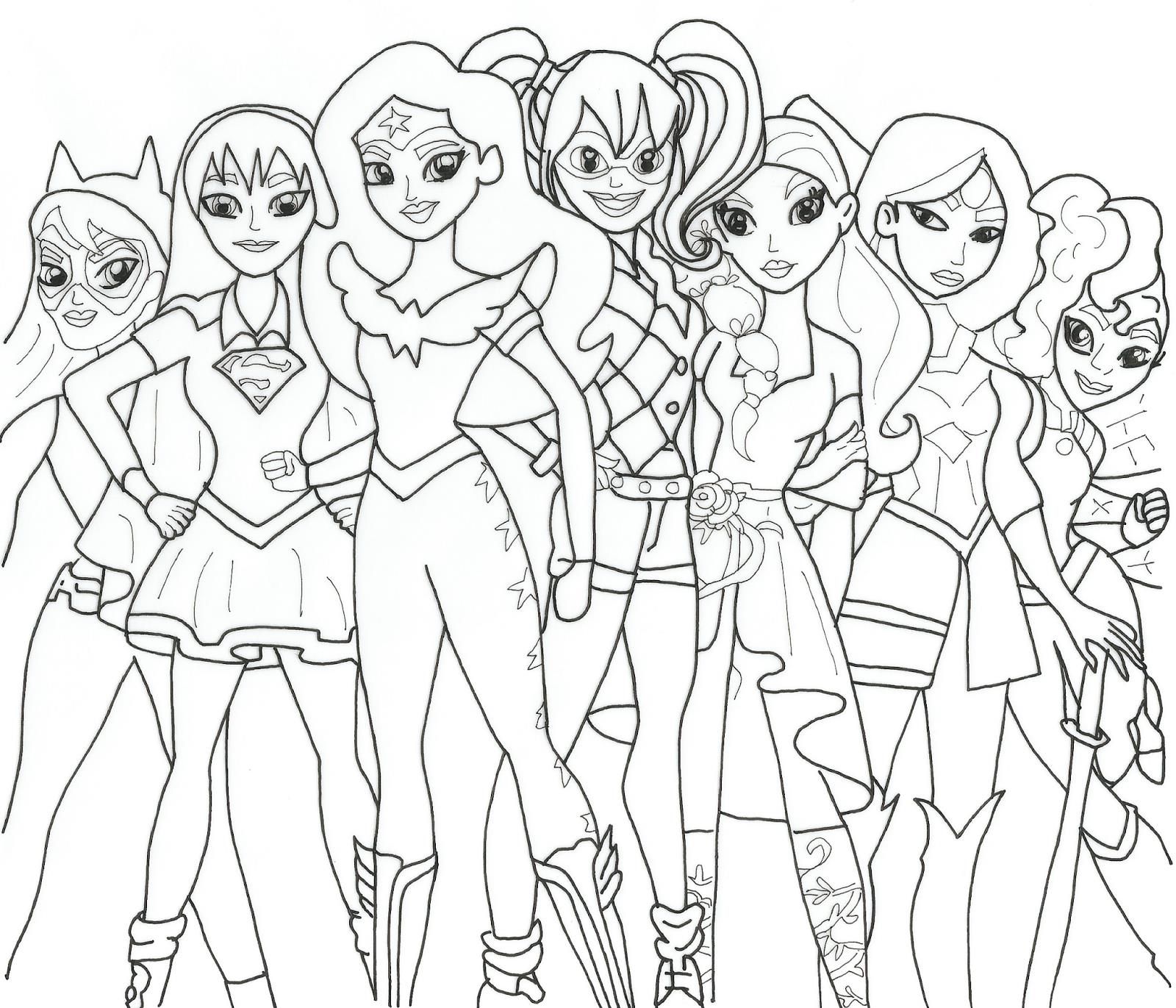 coloring pages for kids of dc superhero girls starfir
