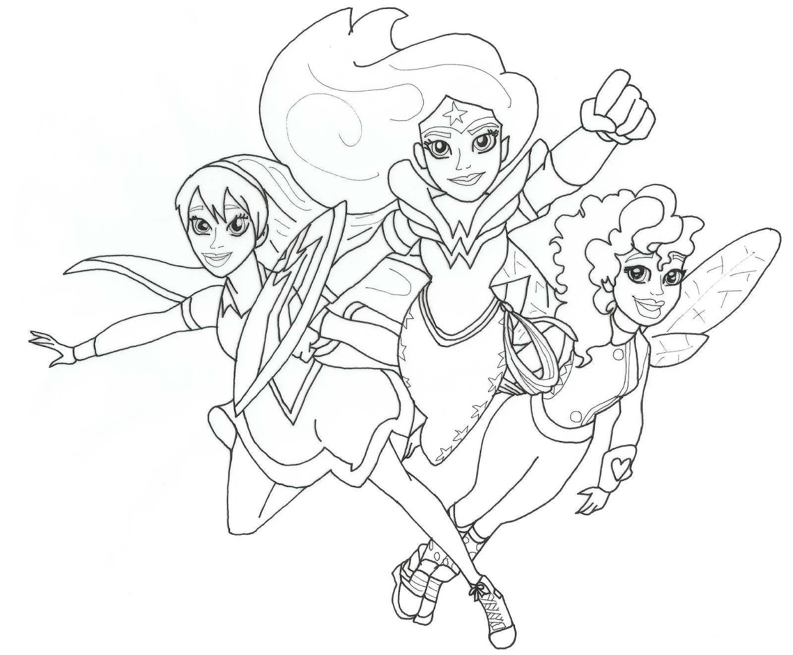 coloring pages for kids of dc superhero girls