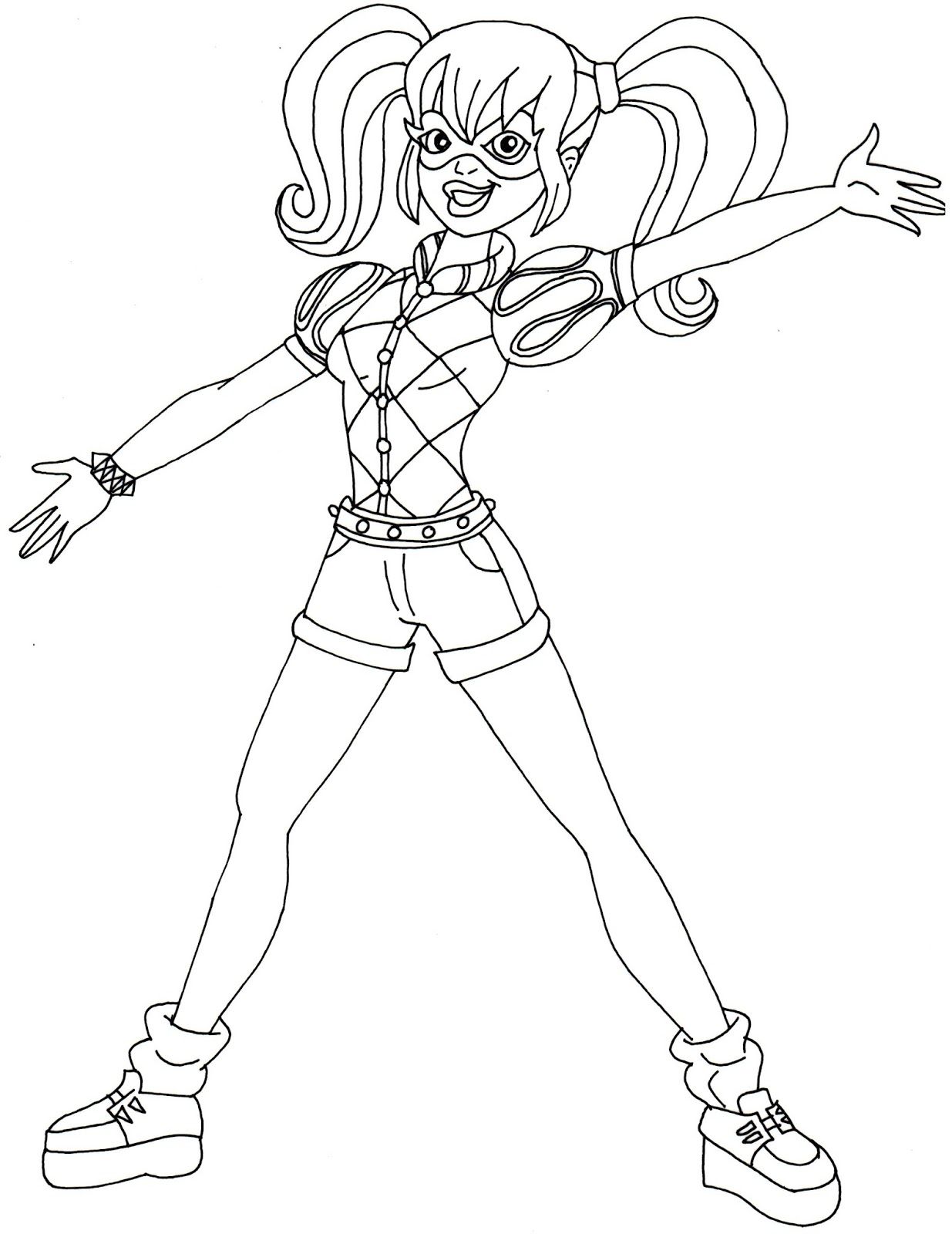 dc superhero girls coloring pages harley quinn