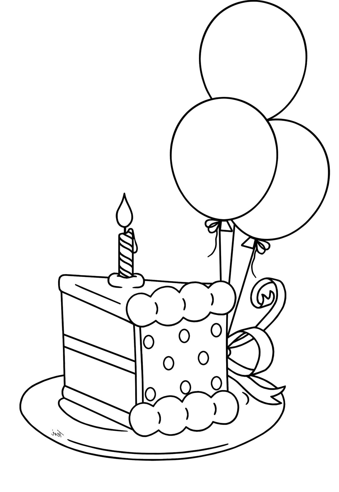 coloring pages birthday cake