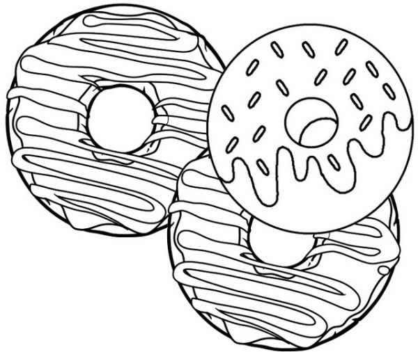 delicious donut coloring page