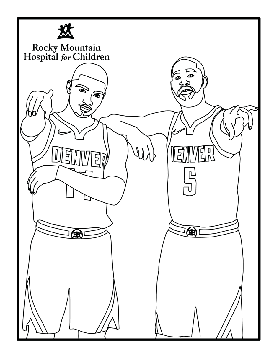 denver nuggets player coloring pages