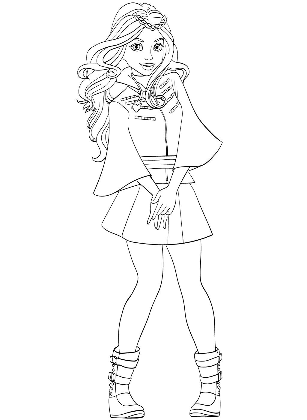 descendants 2 coloring pages evie