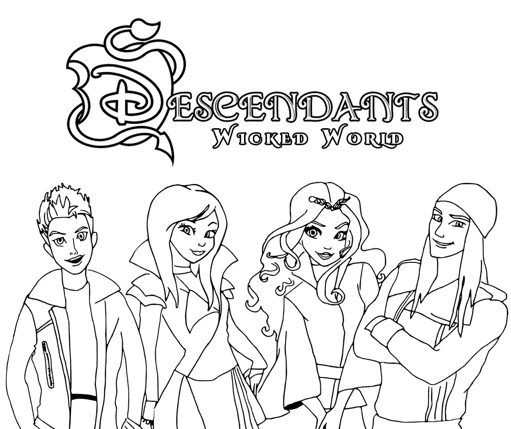 descendants coloring pages for kids