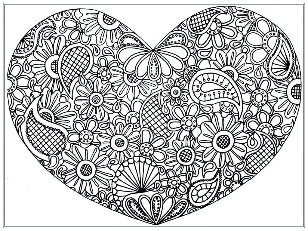 detailed heart coloring pages