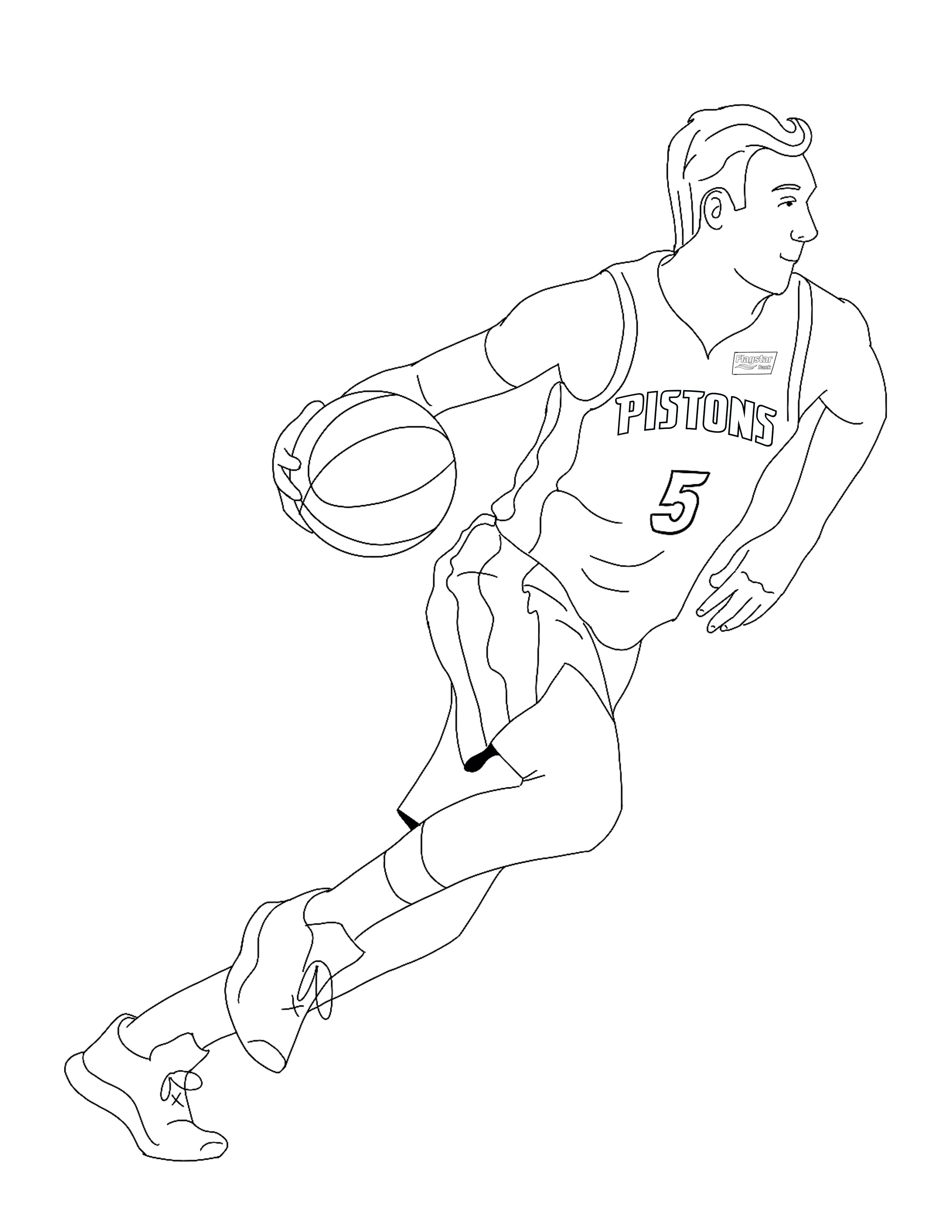 detroit pistons player coloring pages