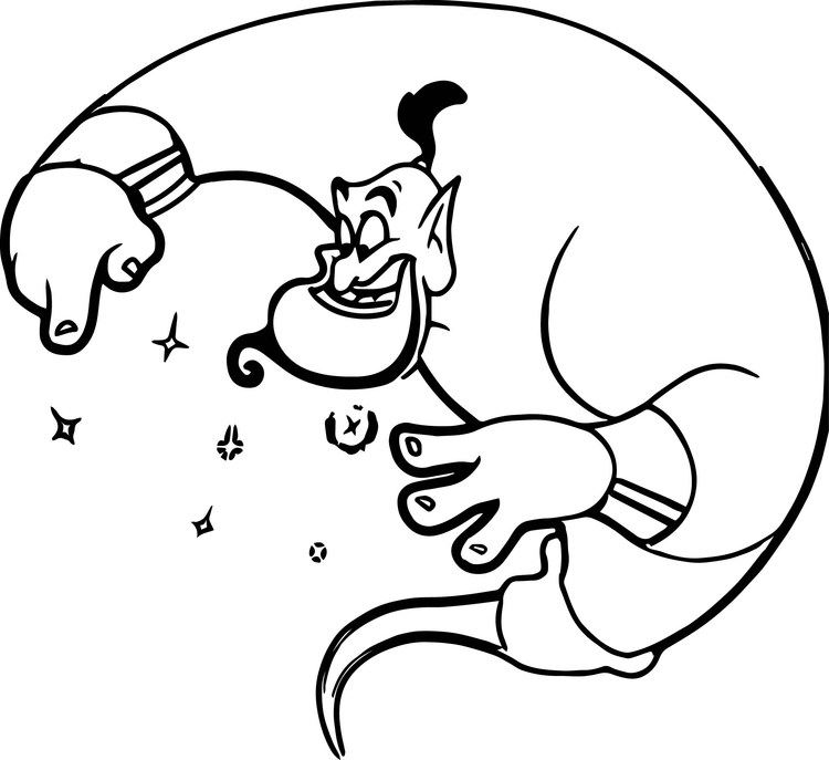 disney aladdin genie coloring pages