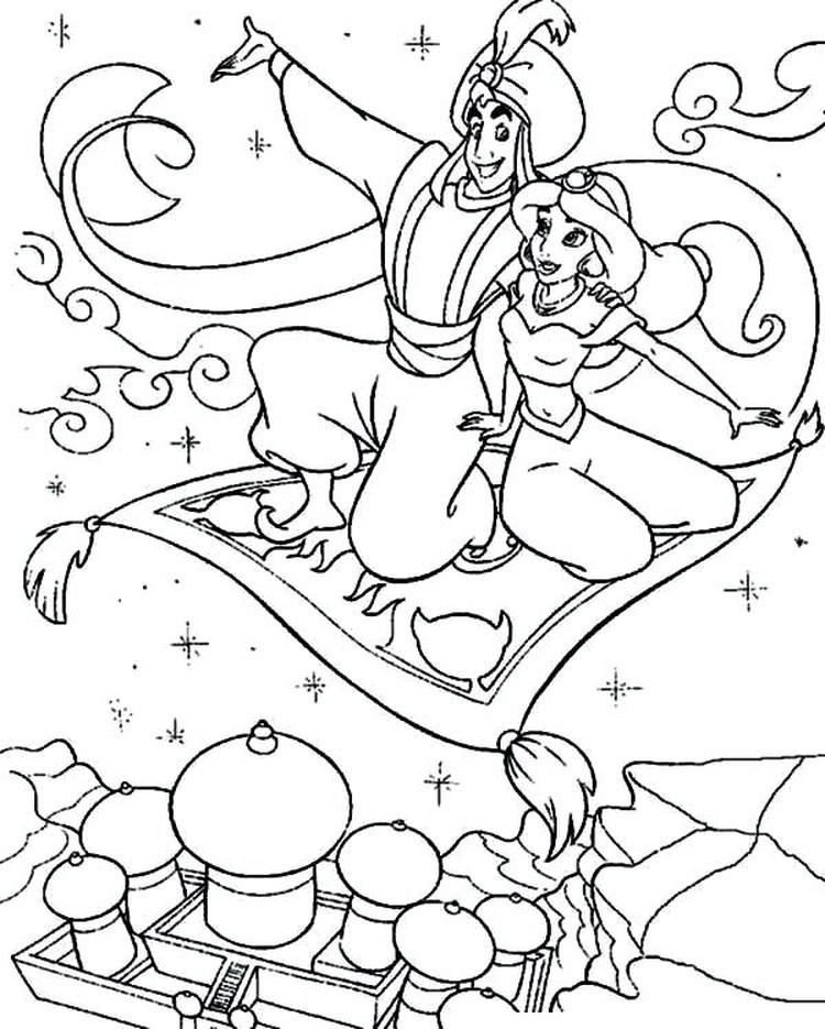 disney princess coloring pages jasmine and aladdin