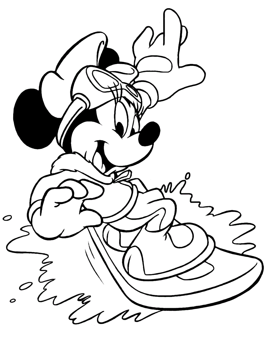 disney snowboarding coloring pages