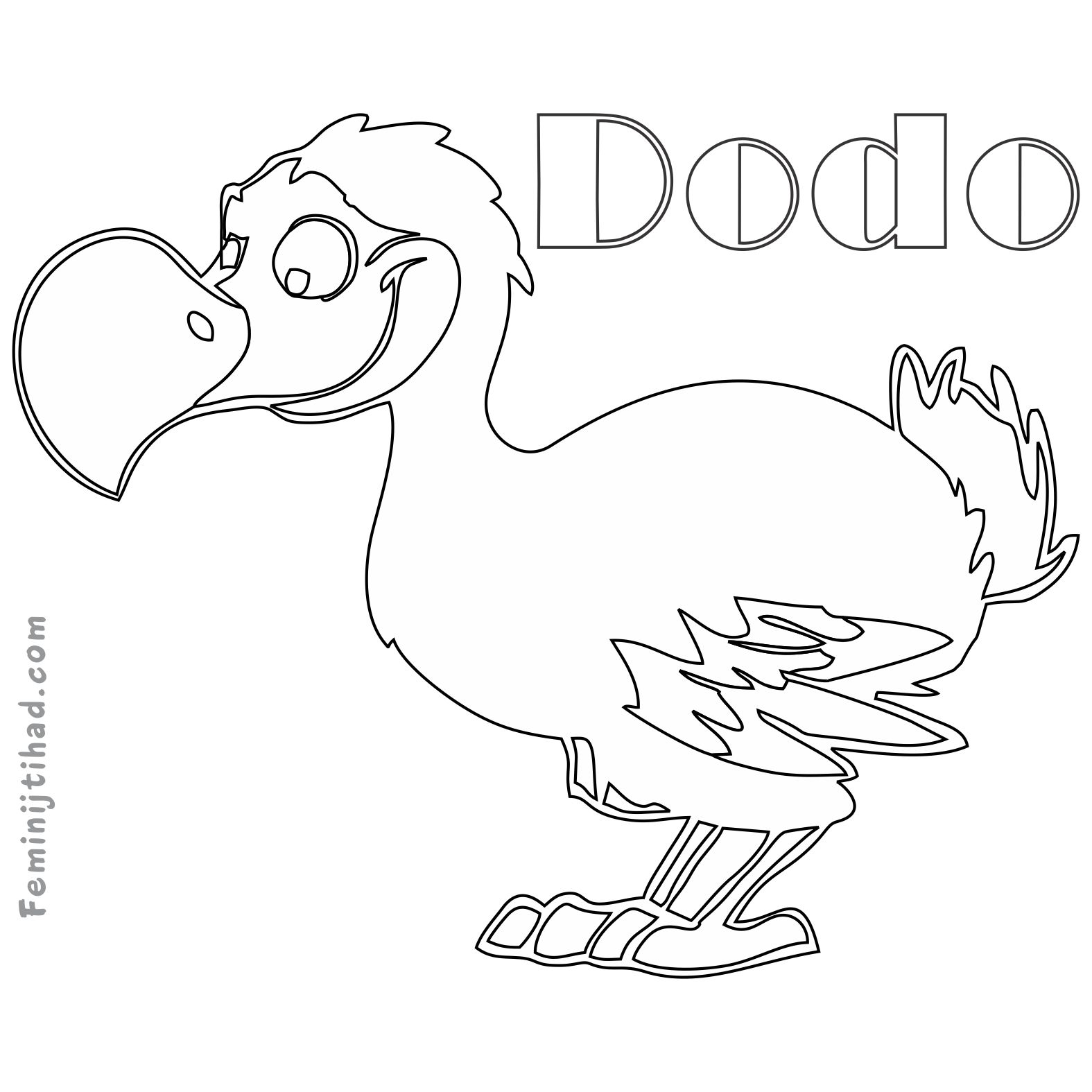 dodo bird coloring page easy
