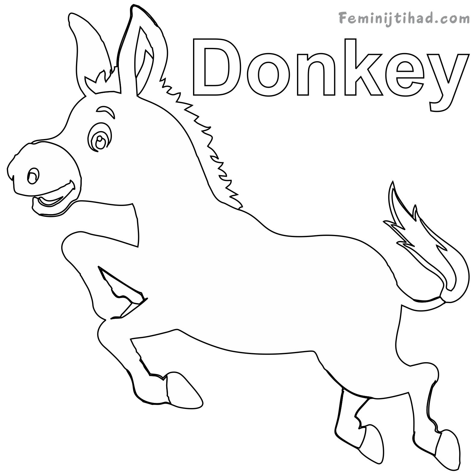 donkey coloring pages preschool