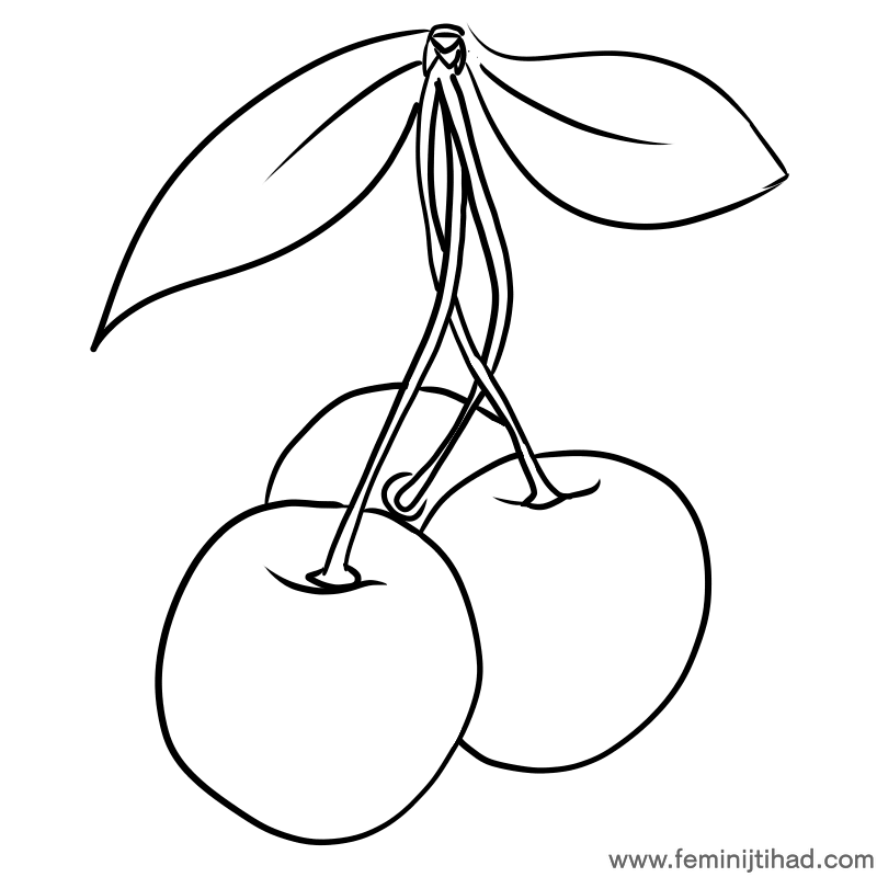 download cherry coloring page