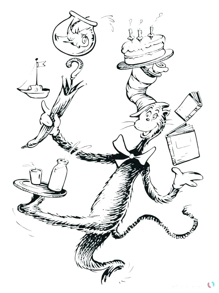 dr seuss coloring pages cat in the hat