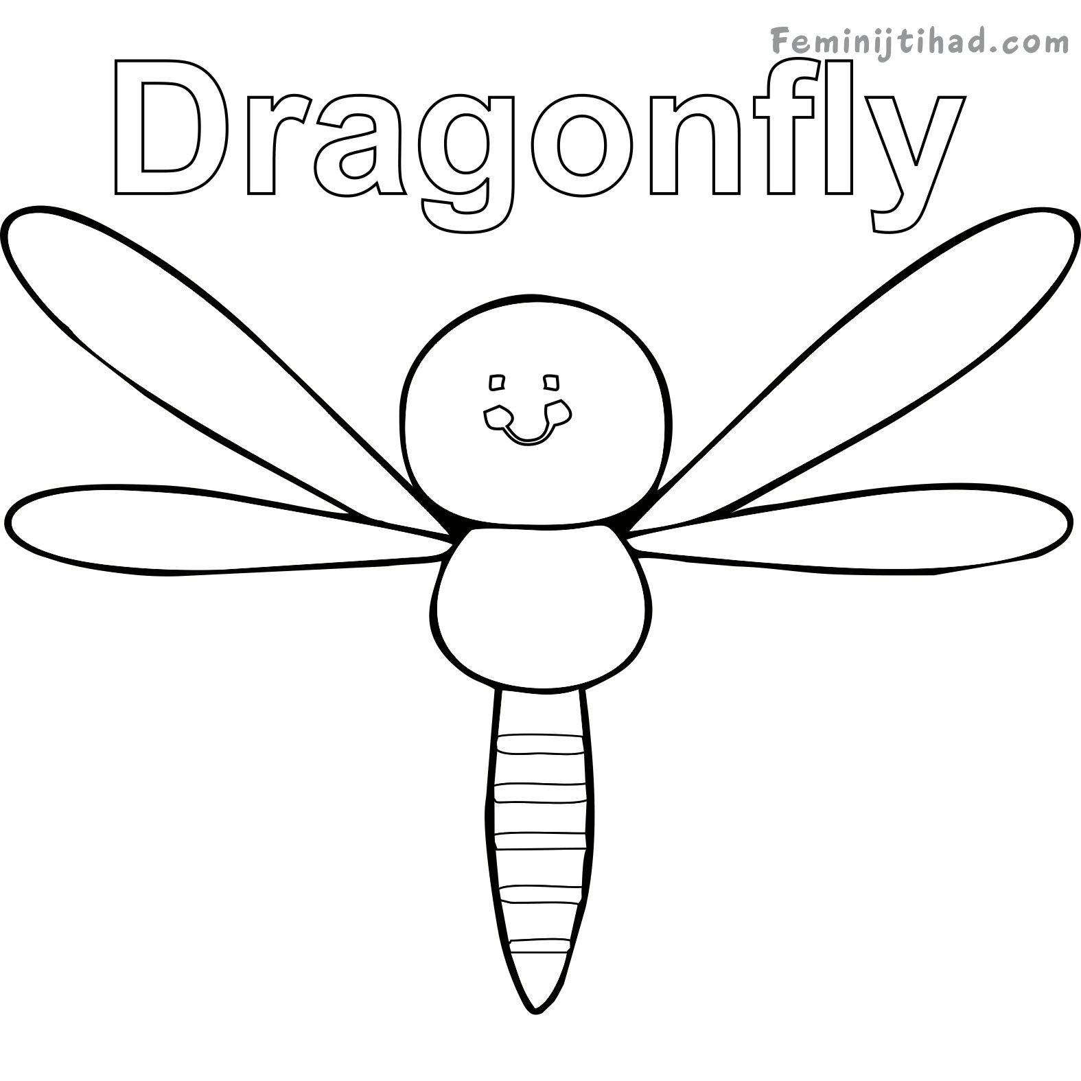 dragonfly coloring page preschool