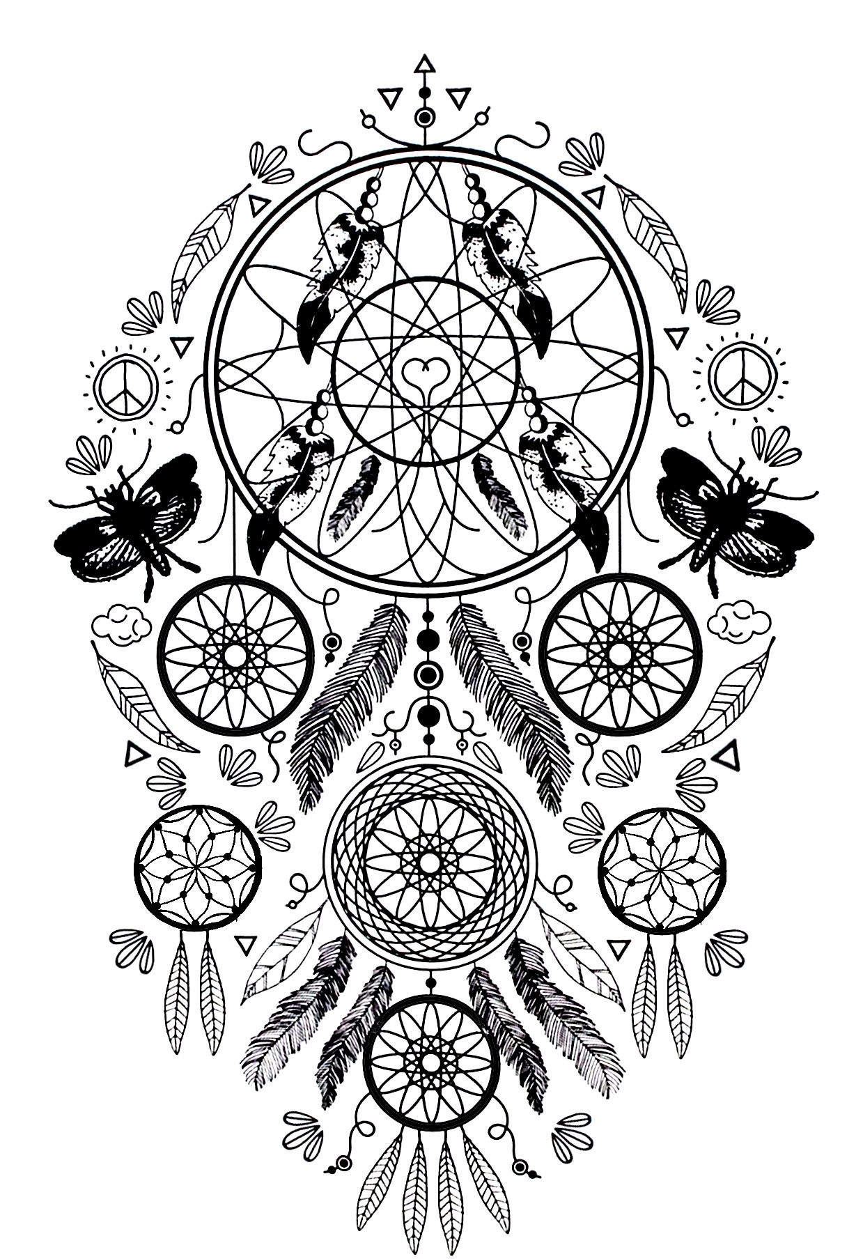adult coloring pages dream catcher