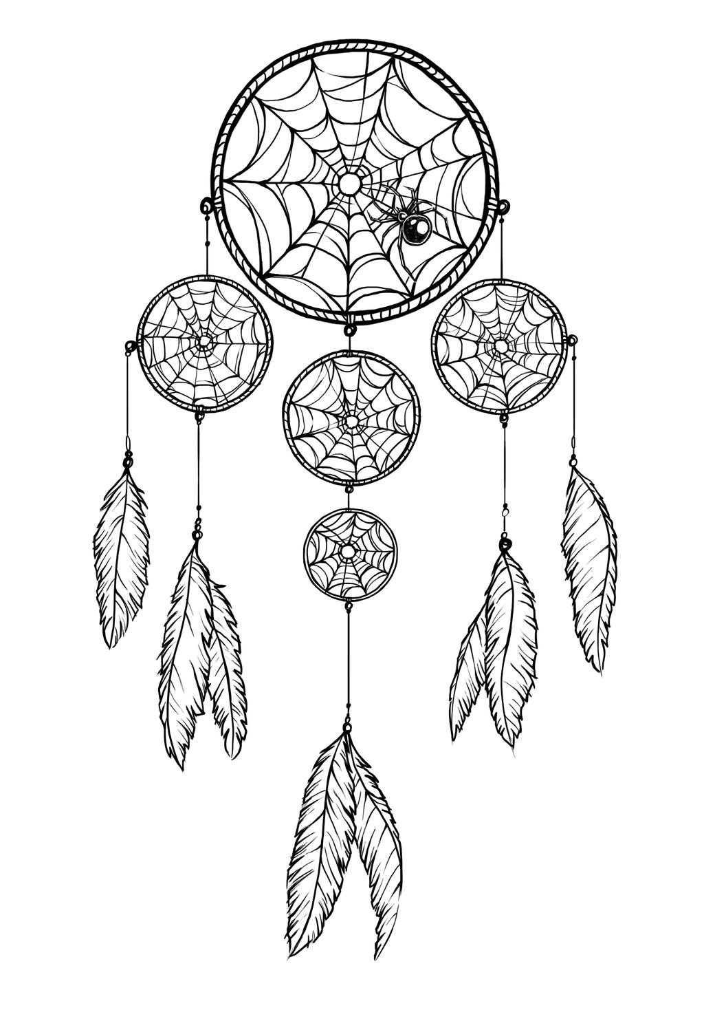 dream catcher adult coloring pages