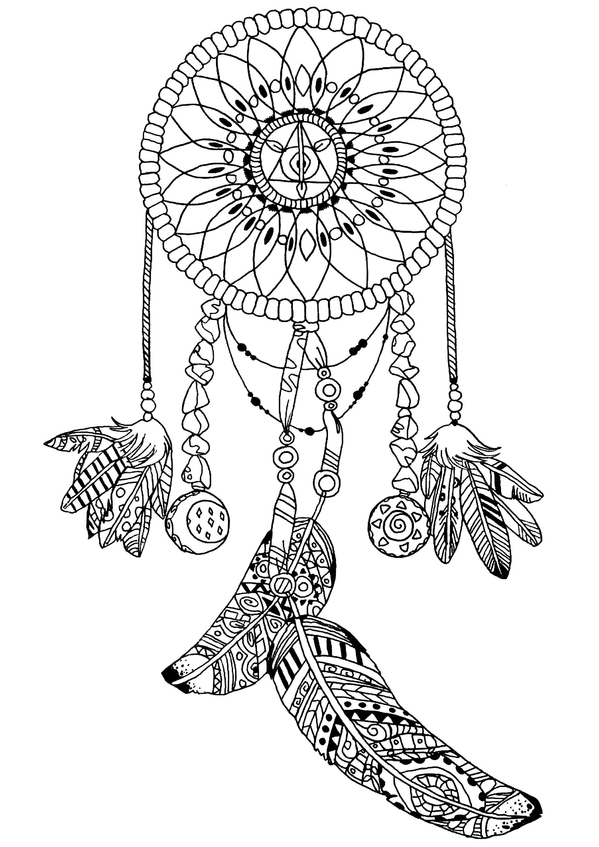 dream catcher coloring pages for adults
