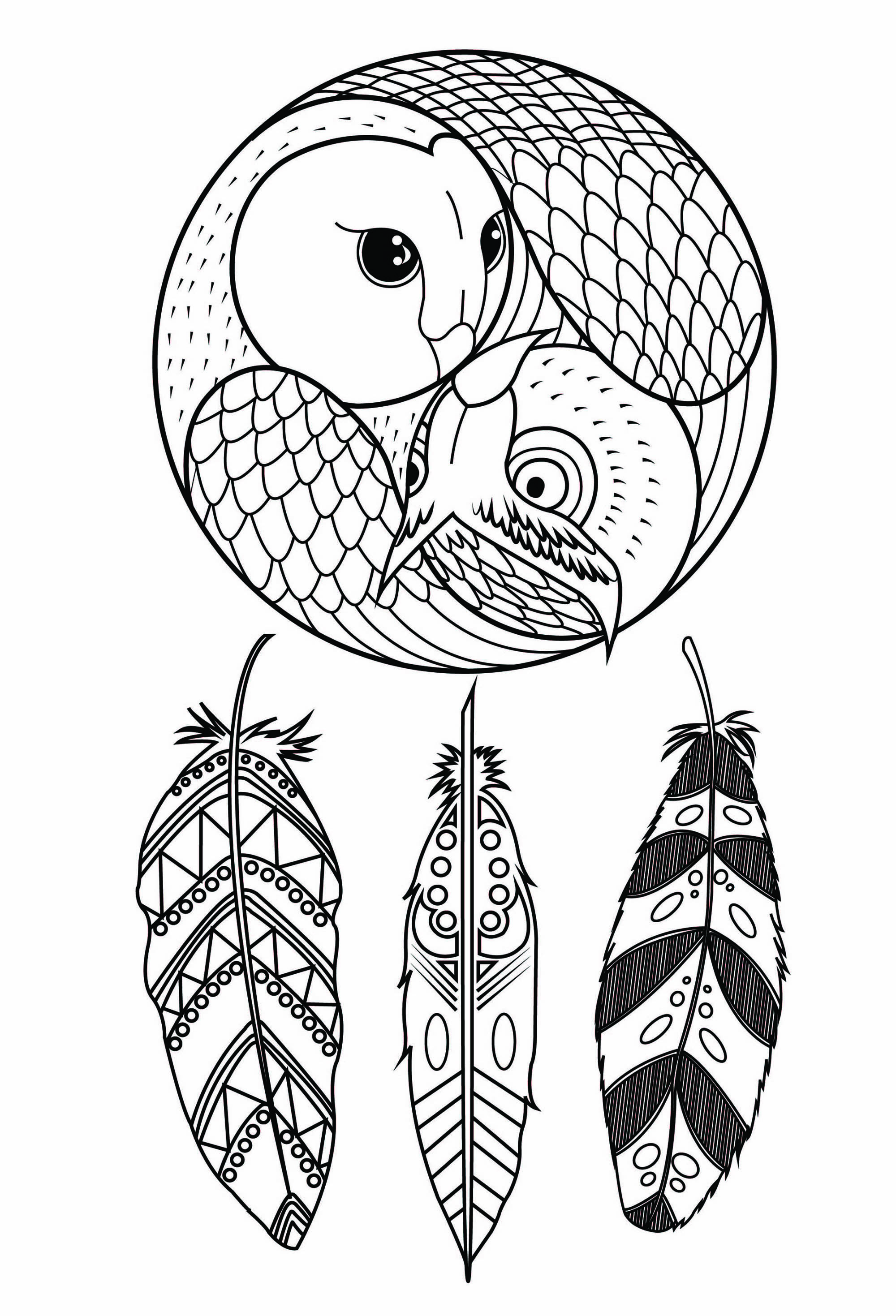 free printable dream catcher coloring pages