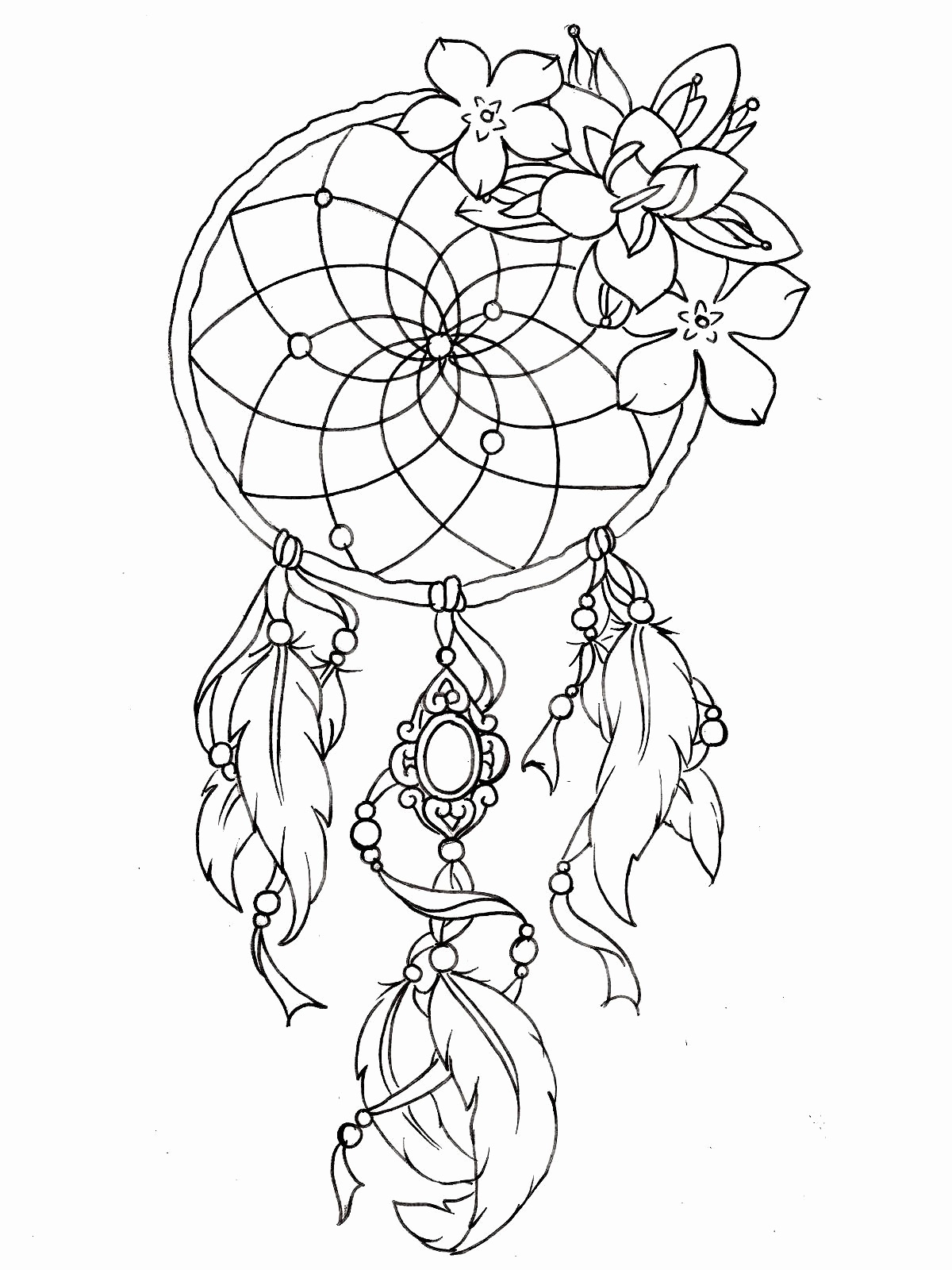 dreamcatcher coloring page mikalhameed download