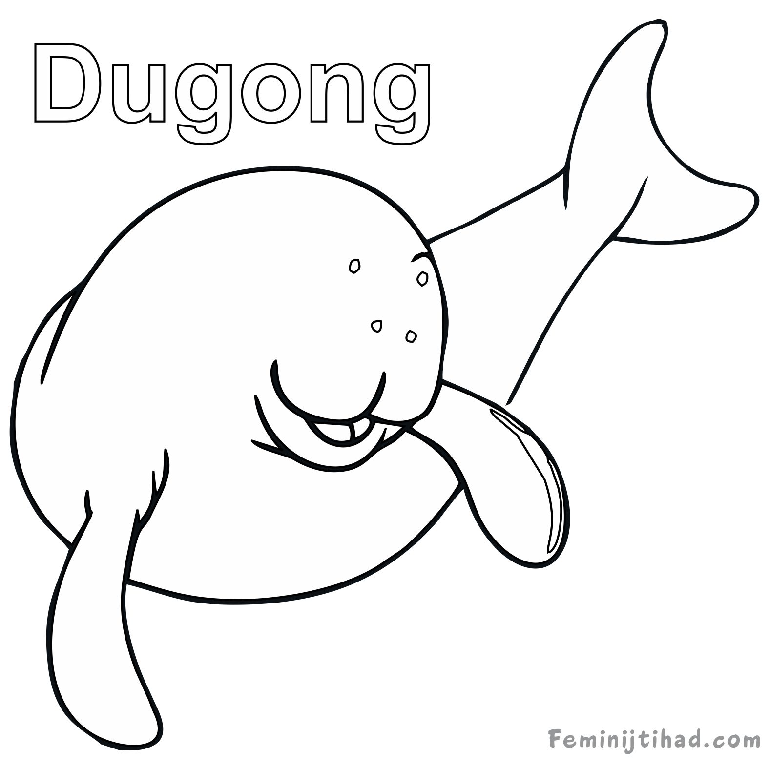 dugong coloring page printable
