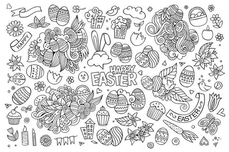 easter bunny coloring pages hard