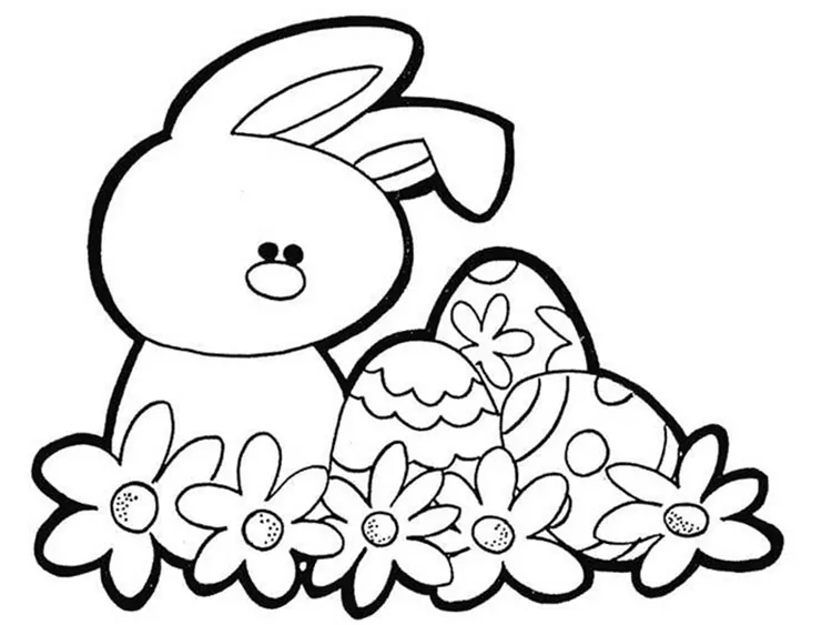 easter bunny coloring pages simple