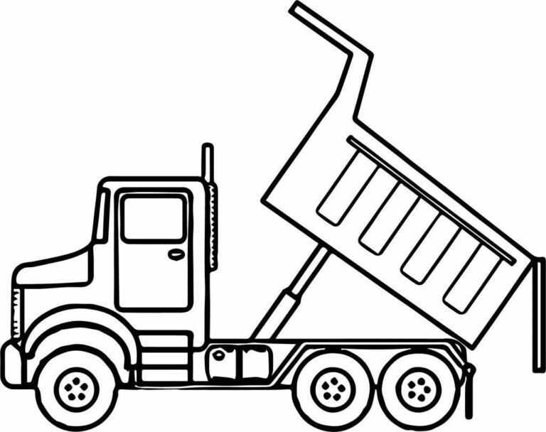 Easy Printable Dump Truck Coloring Pages PDF For Kids - Coloringfolder.com