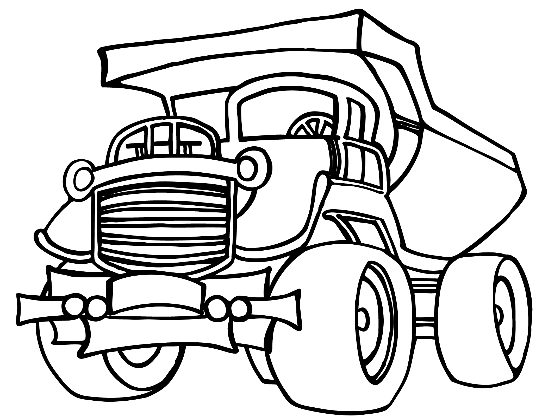 free printable dump truck with trailer coloring pages