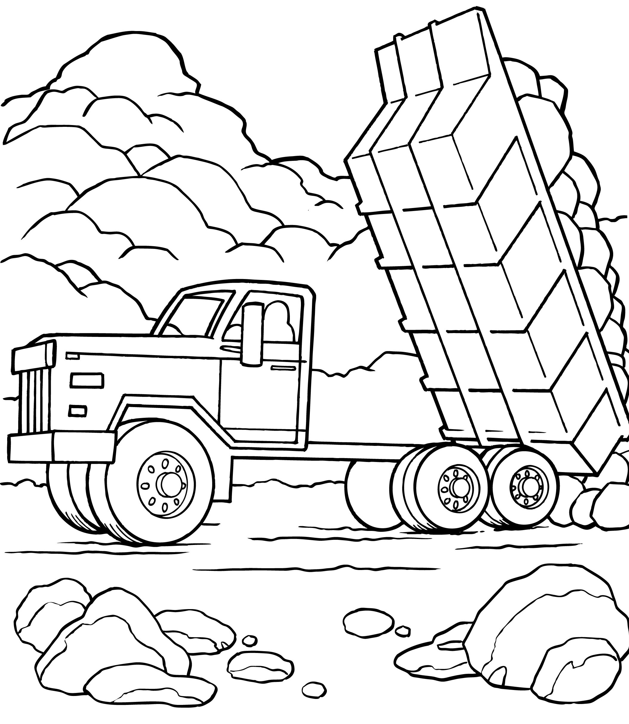 printable coloring pages dump truck