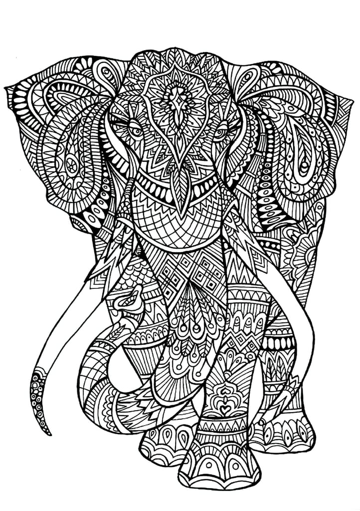 elephant coloring pages for adults