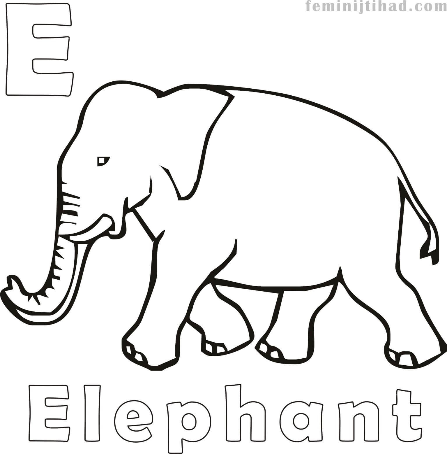 elephant coloring page free