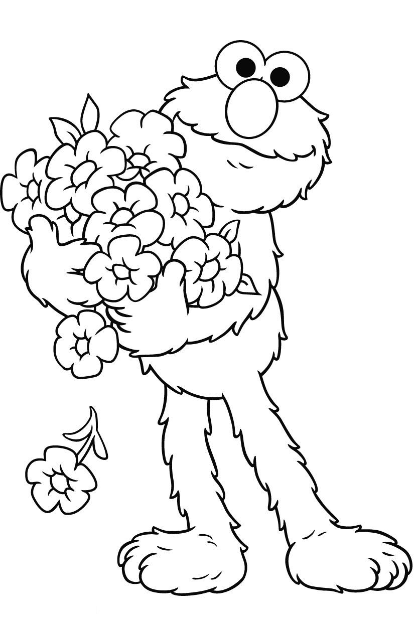 elmo happy birthday coloring pages