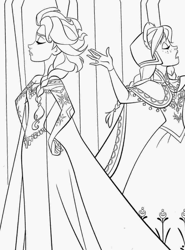 elsa and anna printable coloring pages