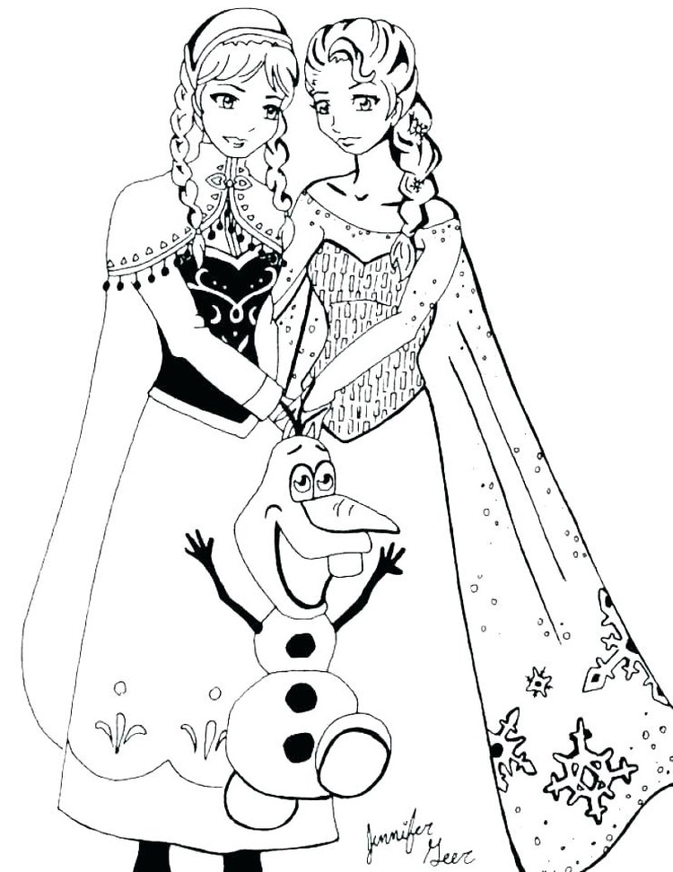 elsa anna coloring pages