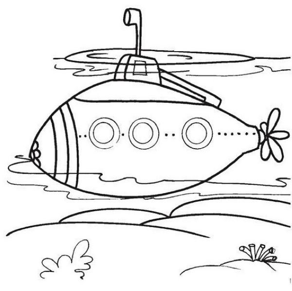 epic submarine underwater coloring sheet for kids