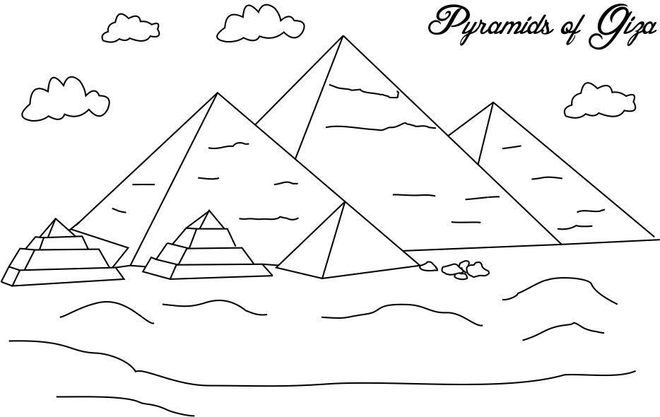 egyptian pyramids coloring pages