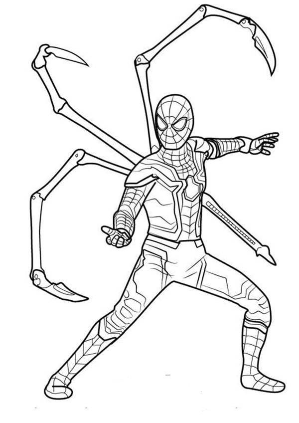 coloring pages avengers infinity war spiderman