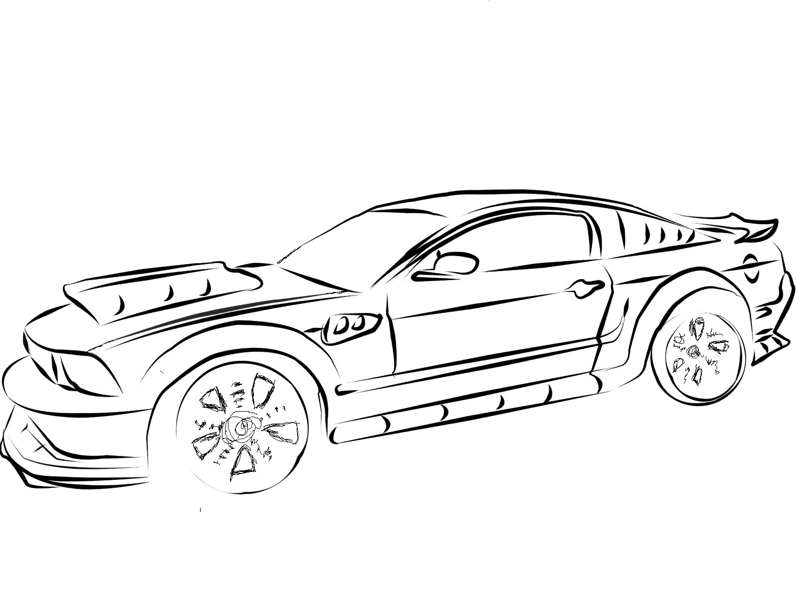 coloring pages of a mustang