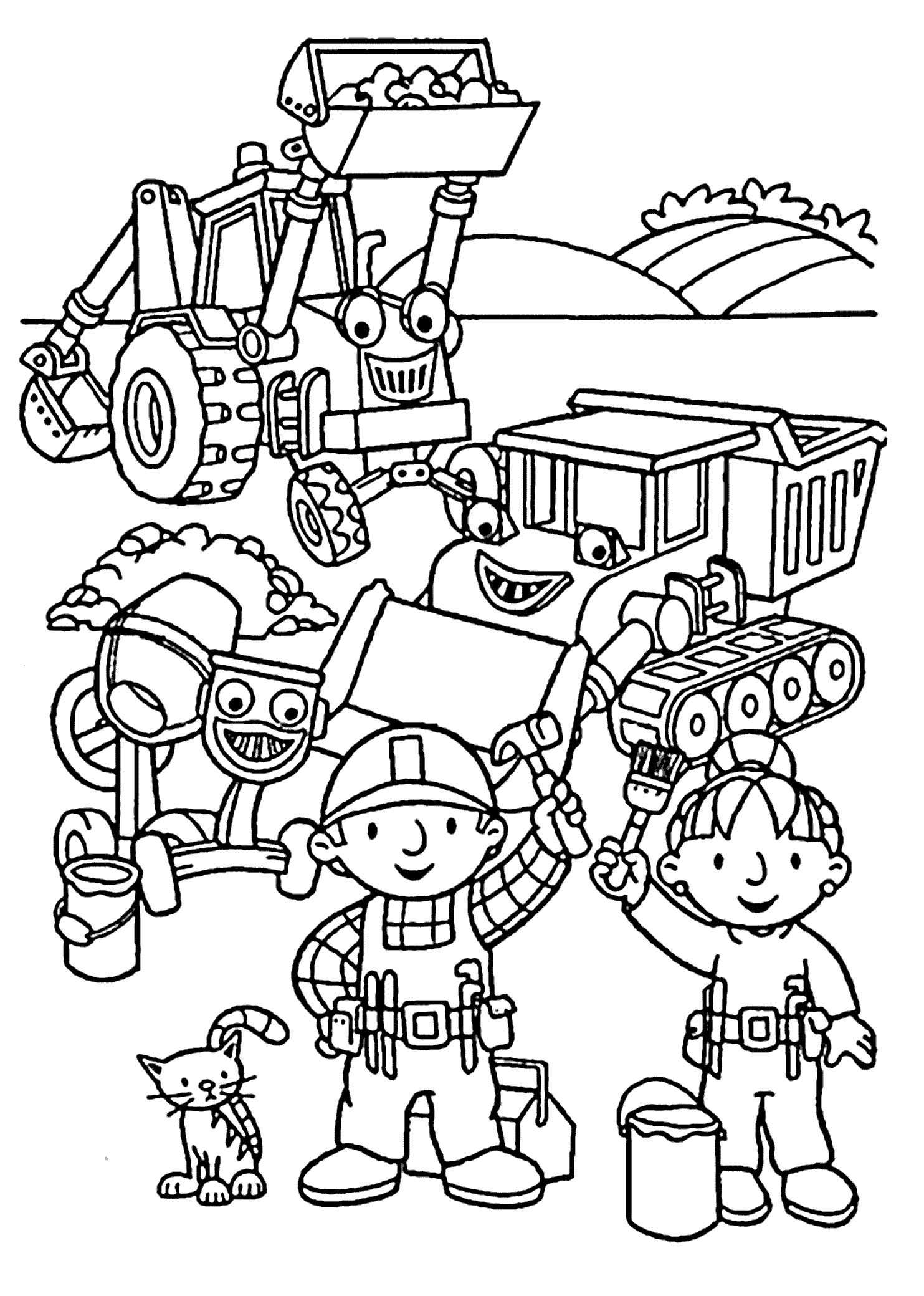 bob the builder with everybody coloring pages