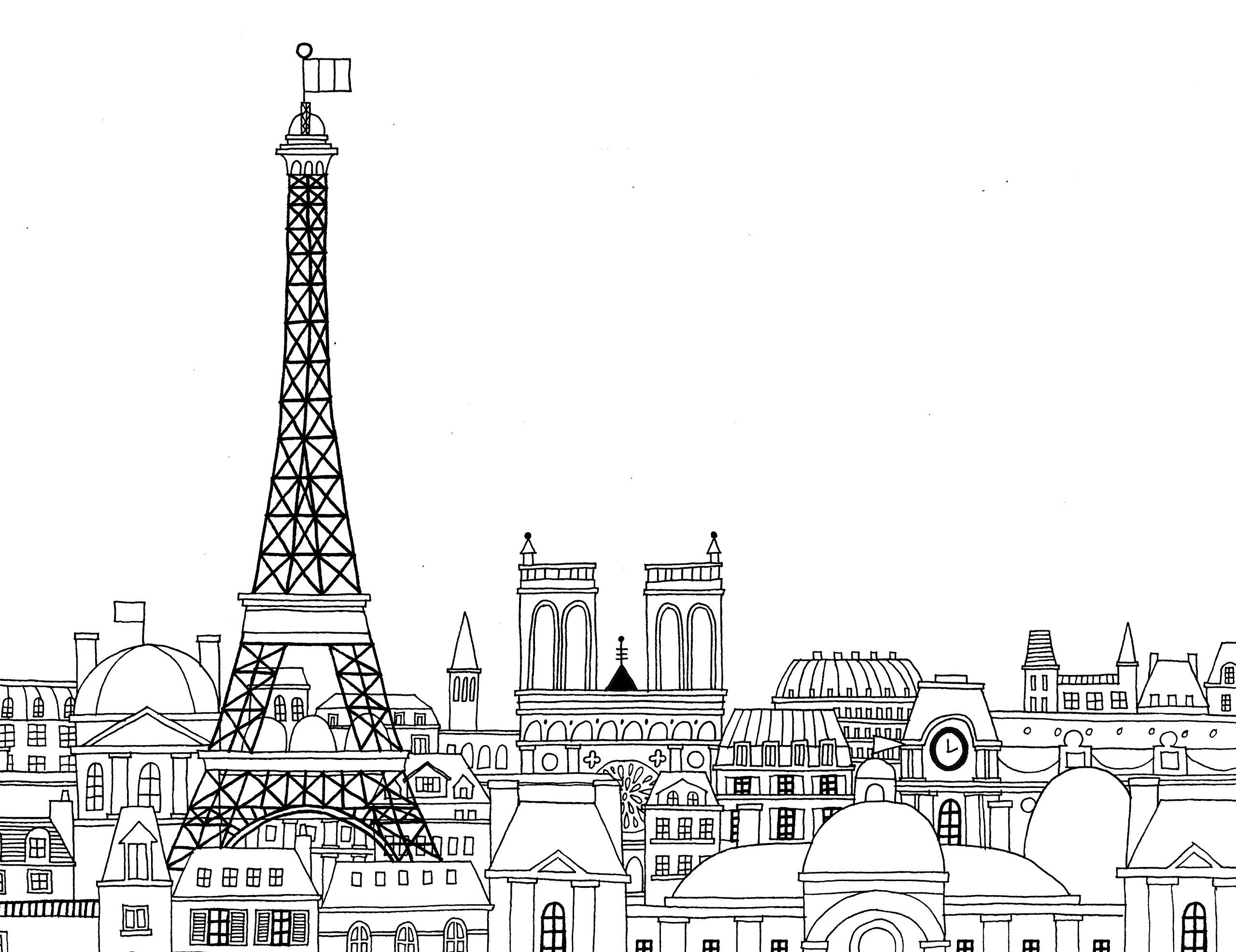 paris coloring pages for girls