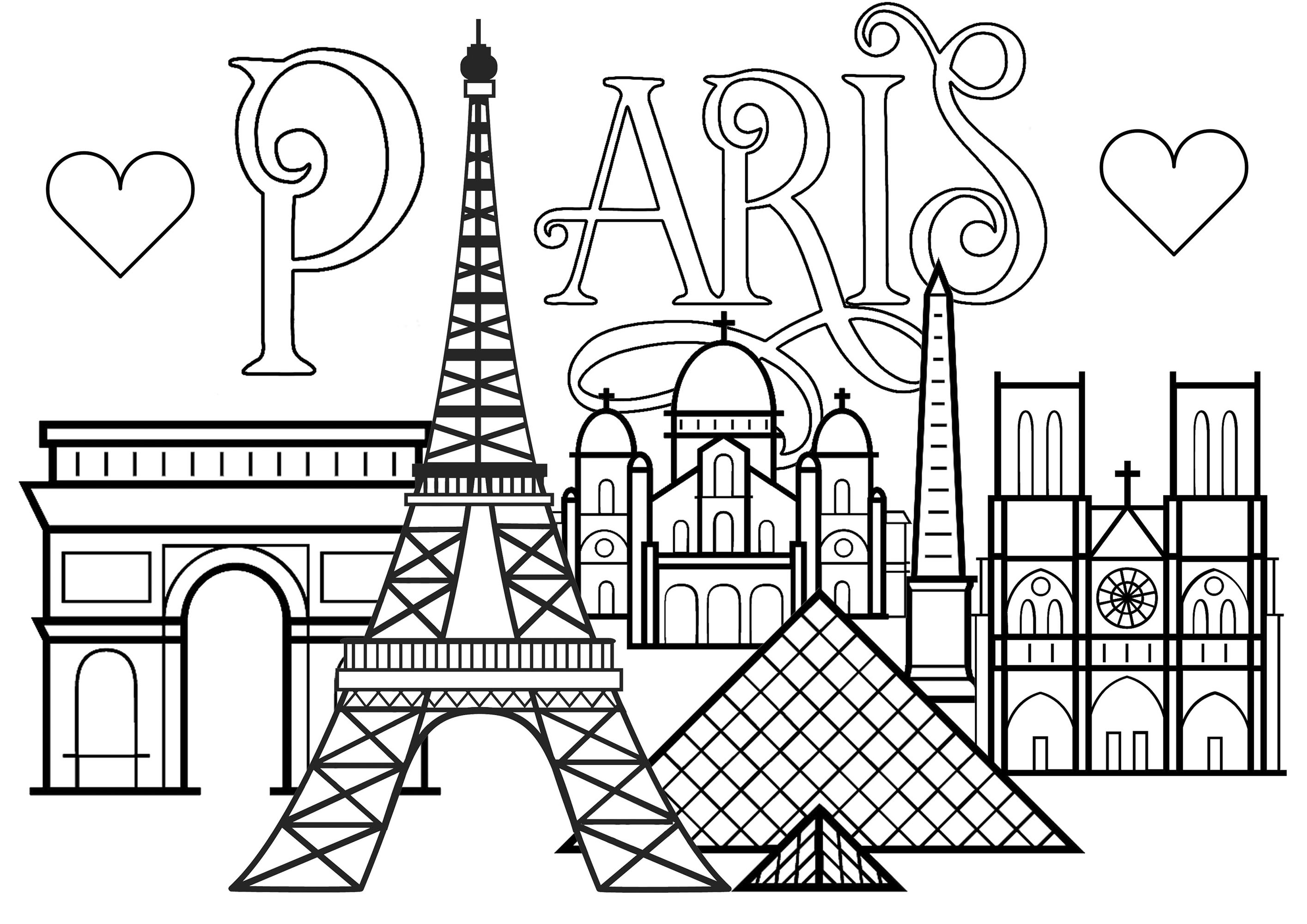 paris coloring pages for kids