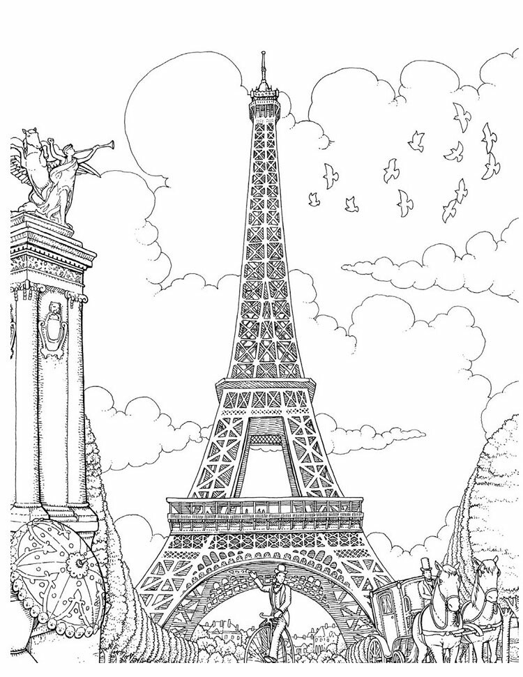 paris eiffel tower coloring pages