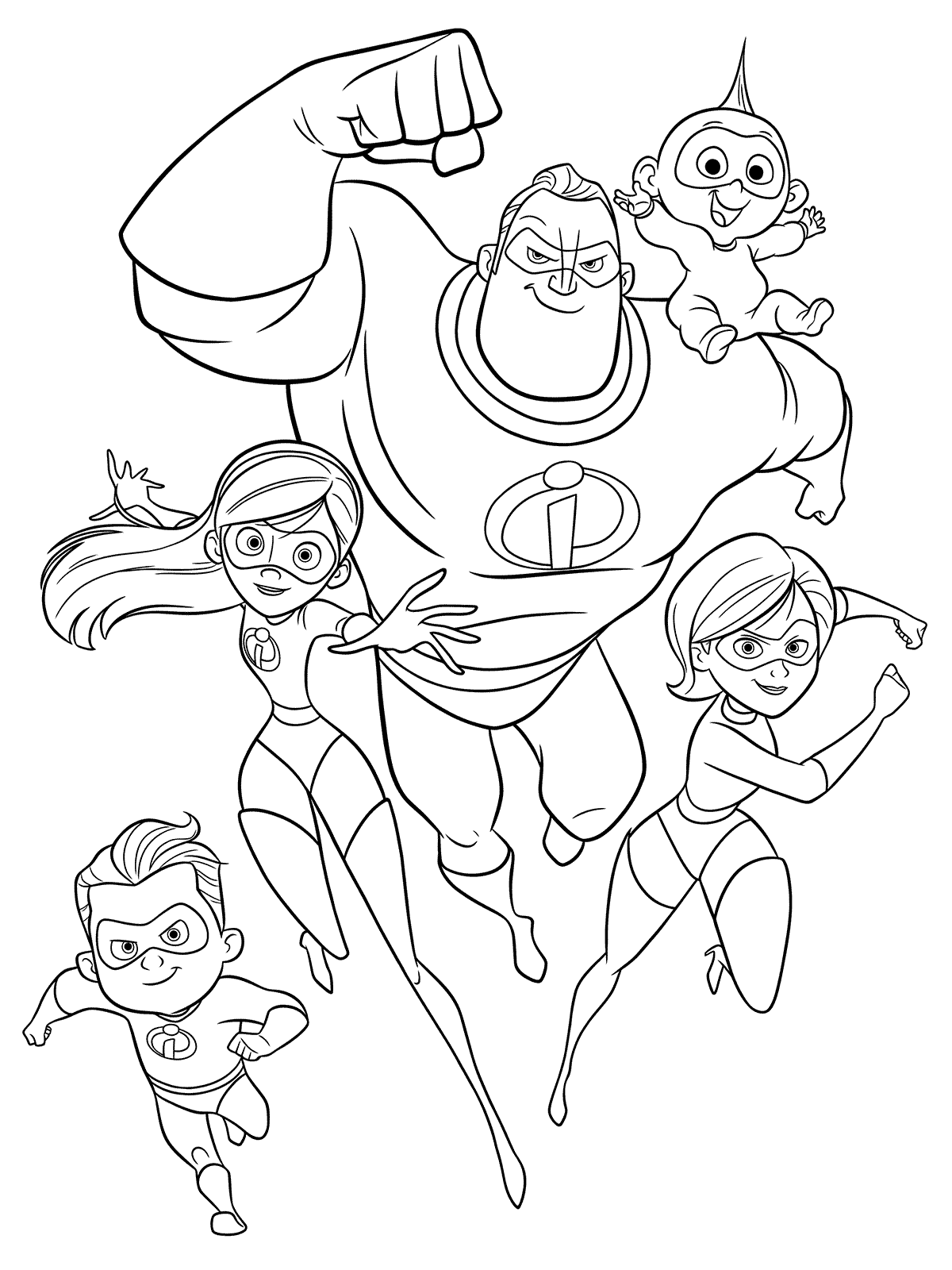 the incredibles coloring pages free