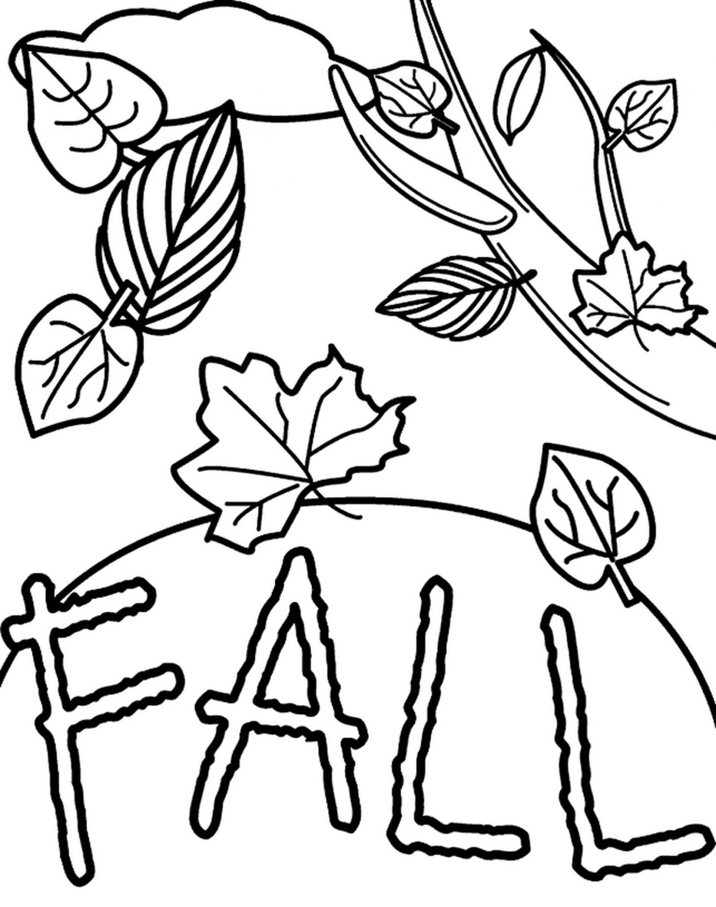 fall leaves coloring pages print