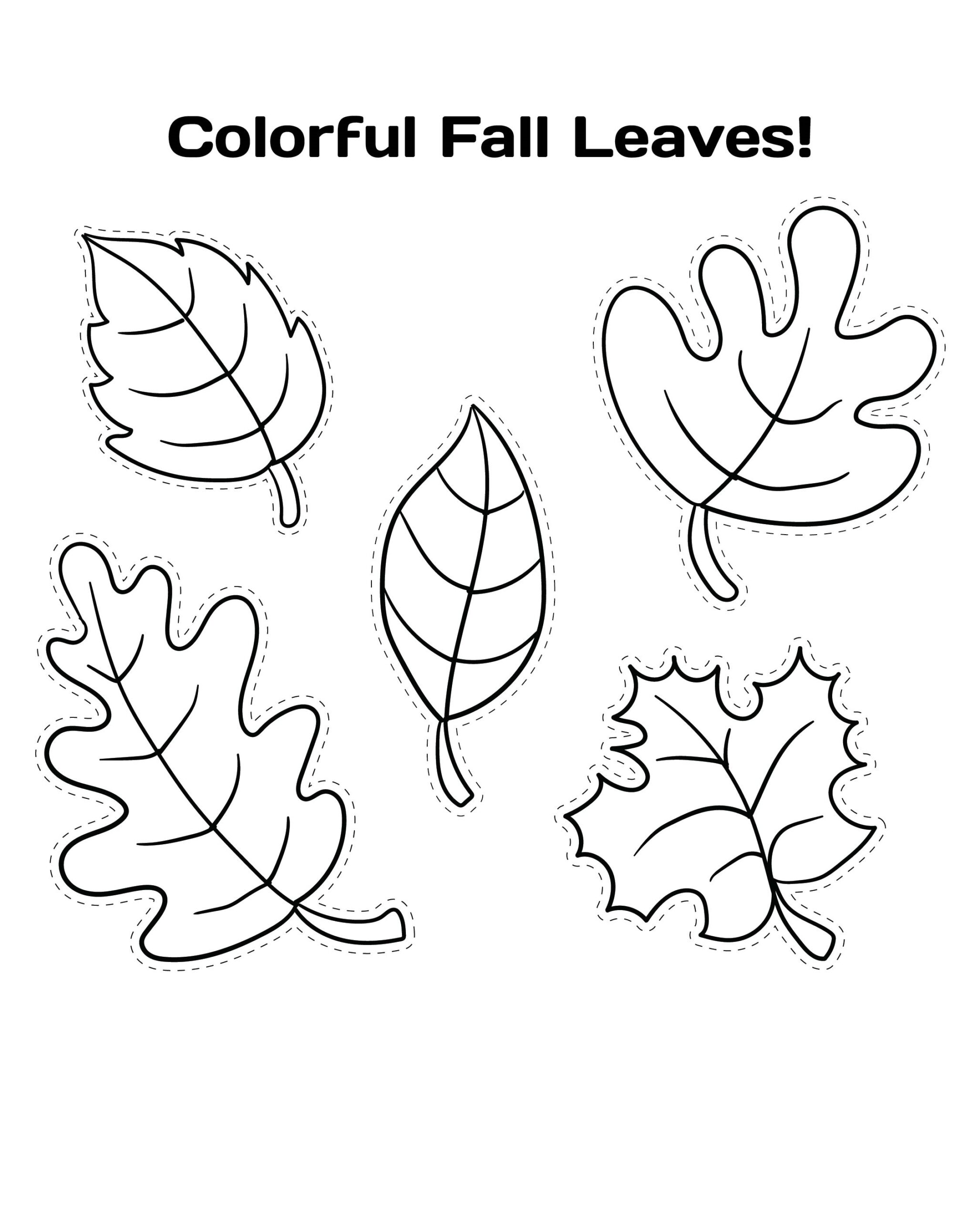 fall leaves coloring pages printable all