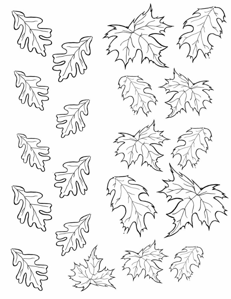 Fall Leaves Coloring Pages Pdf Free - Coloringfolder.com